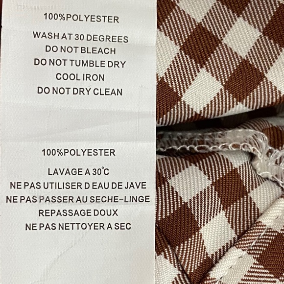 NWT NASTY GAL Brown Gingham Plaid Trouser Pants Retro 70s Style High Waist - Picture 10 of 10